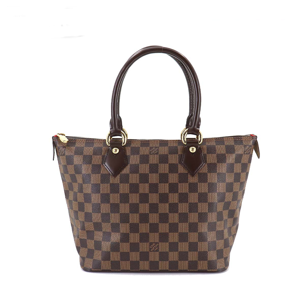 Louis Vuitton Damier Saleya PM Tote Bag Ebene Brown Gold Hardware